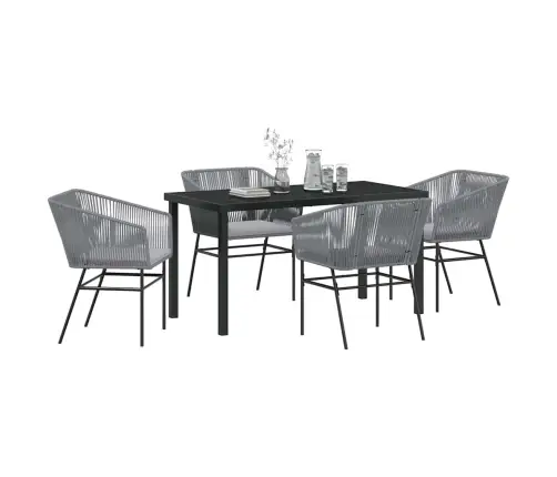 Sodo Valgomojo Komplektas Su Pagalve 5 Pcs Pilka