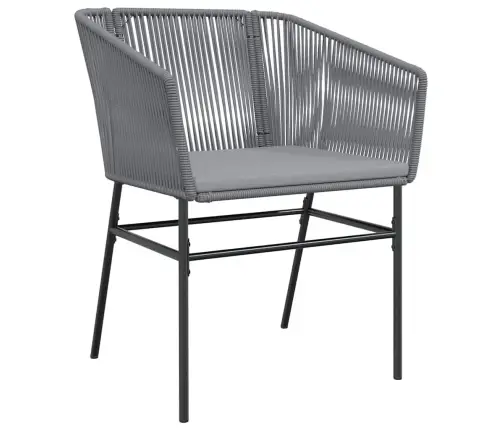 7 Gabalu Dārza Ēdamgalda Komplekts Ar Spilveniem, Pelēks Polirattan Vidaxl