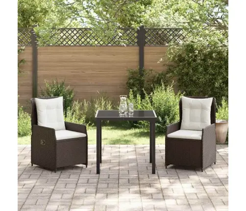 3 Daļu Dārza Galdiņš Brūnā Poliratanā Vidaxl