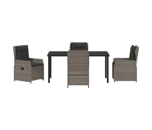 Sodo Valgomojo Komplektas 5 Pcs Pilka Poliratanas