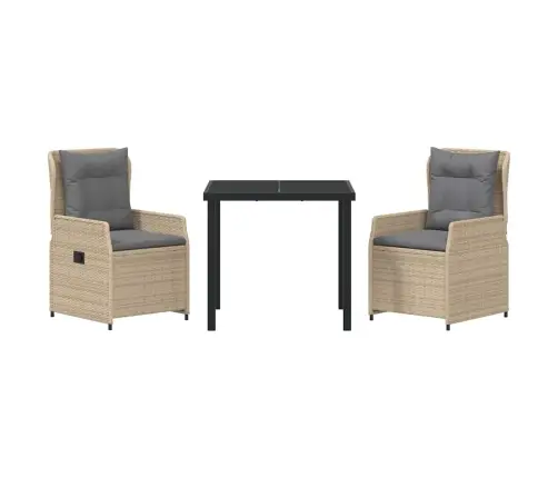 Aia Söögilaudade Komplekt 3 Pcs Beež Ja Heledhall Polürotang