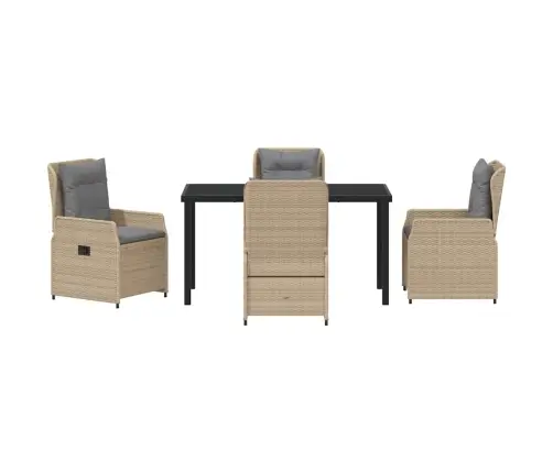 5 Daļu Dārza Pusdienu Komplekts Bēšā Poli Rattanā Vidaxl