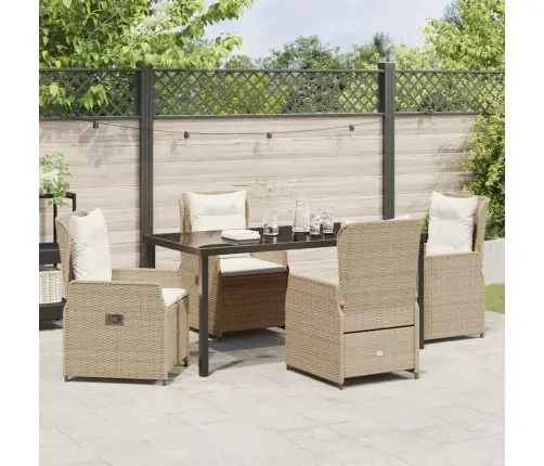 5 Daļu Dārza Galds Bēšā Polirātnā Vidaxl