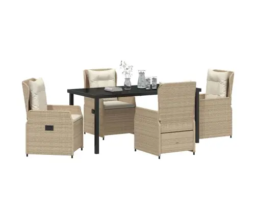 5 Daļu Dārza Galds Bēšā Polirātnā Vidaxl