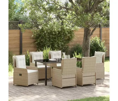 7 Daļu Dārza Galds Bēšā Krāsā Vidaxl