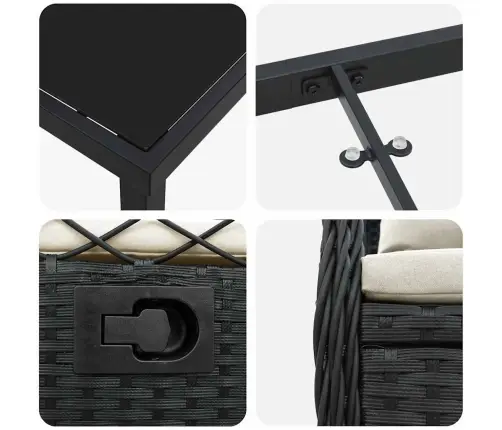 5 Daļu Dārza Ēdamgalds Set Melns Poli Rattan Vidaxl 5 Daļu Dārza Ēdamgalds Set Melns Poli Rattan Vidaxl