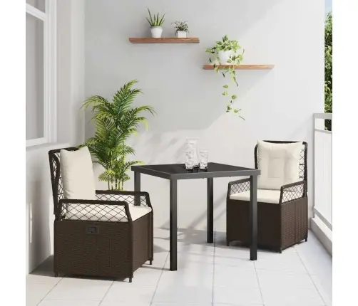 Sodo Valgomojo Komplektas 3 Pcs Ruda Poliratanas