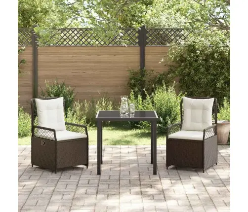 Sodo Valgomojo Komplektas 3 Pcs Ruda Poliratanas