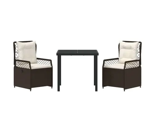 Sodo Valgomojo Komplektas 3 Pcs Ruda Poliratanas