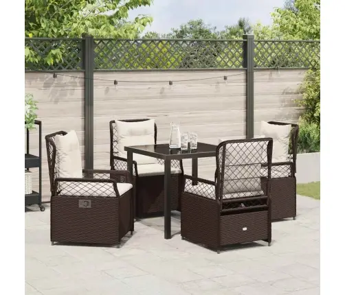 Aia Söögilaudade Komplekt 5 Pcs Pruun Polürotang