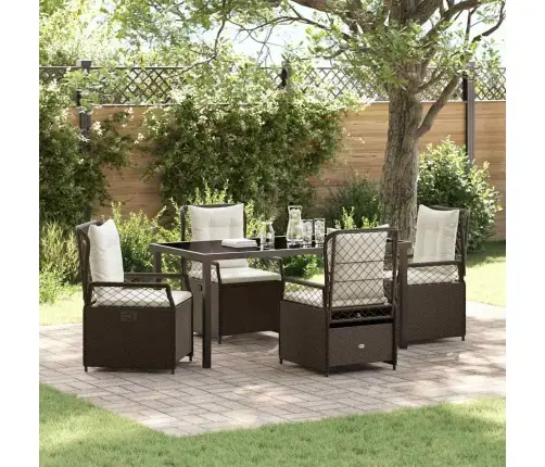 5 Daļu Dārza Galds. Brūns Polirattans. Vidaxl