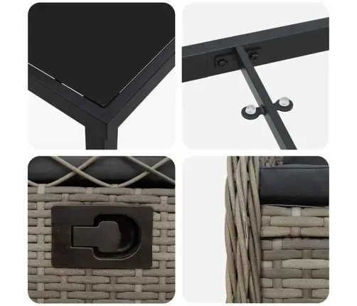 Aia Söögilaudade Komplekt 7 Pcs Hall Polürotang