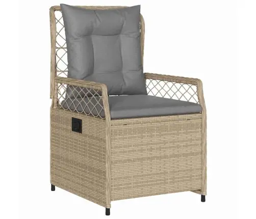 5 Gabalu Dārza Ēdamgalda Komplekts Bēšā Polirattā. Vidaxl