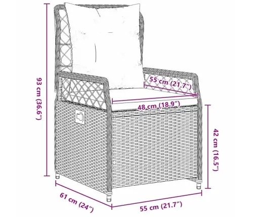 3 Daļu Dārza Ēdamgalds Komplekts Bēšs Polyratans Vidaxl