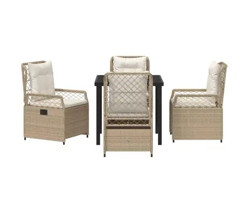 Sodo Valgomojo Komplektas 5 Pcs Bežė Ir Kreminė Balta