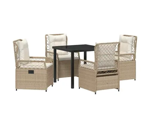 Sodo Valgomojo Komplektas 5 Pcs Bežė Ir Kreminė Balta