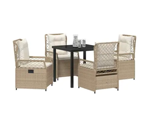 Sodo Valgomojo Komplektas 5 Pcs Bežė Ir Kreminė Balta