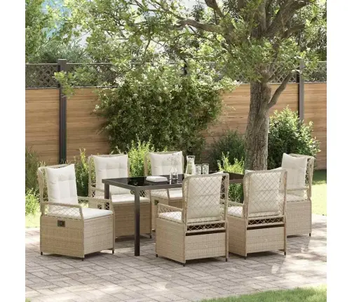 Aia Söögilaudade Komplekt 7 Pcs Beež Polürotang