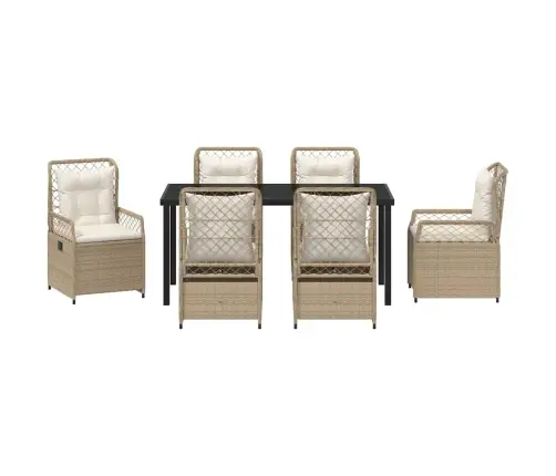 Aia Söögilaudade Komplekt 7 Pcs Beež Polürotang