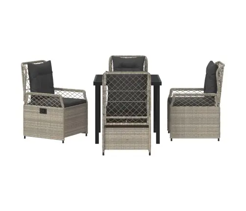 Sodo Valgomojo Komplektas 5 Pcs Šviesiai Pilka Poliratanas