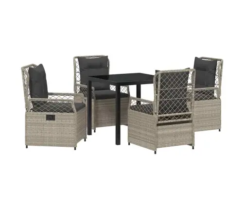 Sodo Valgomojo Komplektas 5 Pcs Šviesiai Pilka Poliratanas