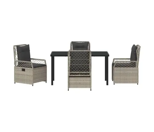 Sodo Valgomojo Komplektas 5 Pcs Šviesiai Pilka Poliratanas