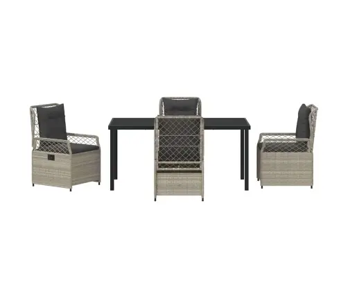 Sodo Valgomojo Komplektas 5 Pcs Šviesiai Pilka Poliratanas