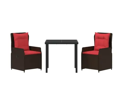 Aia Söögilaudade Komplekt 3 Pcs Pruun Polürooster