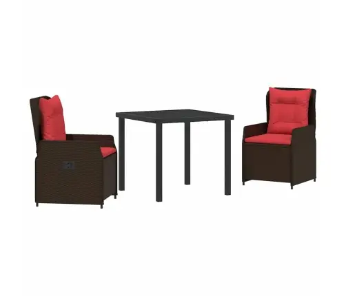 Aia Söögilaudade Komplekt 3 Pcs Pruun Polürooster