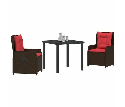 Aia Söögilaudade Komplekt 3 Pcs Pruun Polürooster