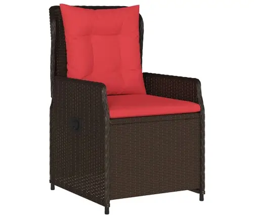 Dārza Ēdamgalds 5 Pcs Brūna Poliūtu Rotangpalma Vidaxl