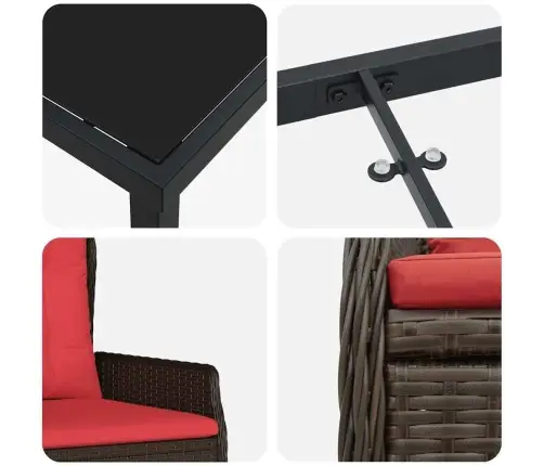 5 Daļu Dārza Galds, Brūns Poliratanas Vidaxl