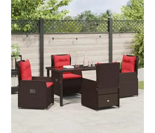 5 Daļu Dārza Galds, Brūns Poliratanas Vidaxl