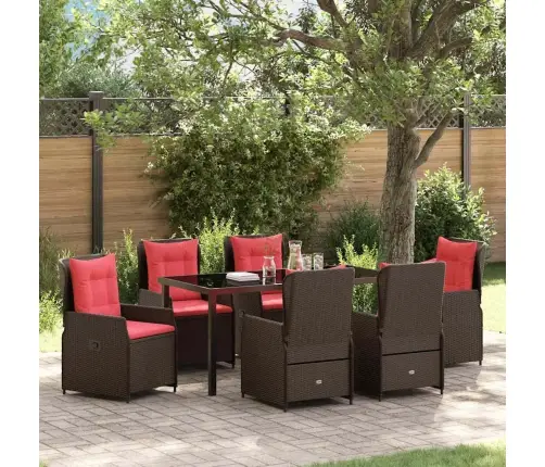 Aia Söögilaudade Komplekt 7 Pcs Pruun Polürooster