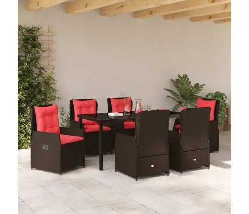 Aia Söögilaudade Komplekt 7 Pcs Pruun Polürooster