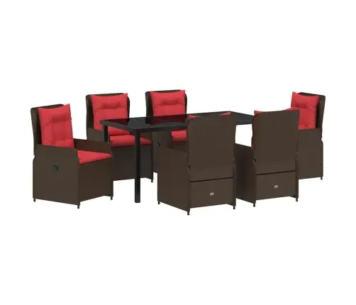 Aia Söögilaudade Komplekt 7 Pcs Pruun Polürooster