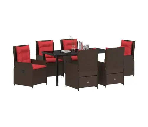 Aia Söögilaudade Komplekt 7 Pcs Pruun Polürooster