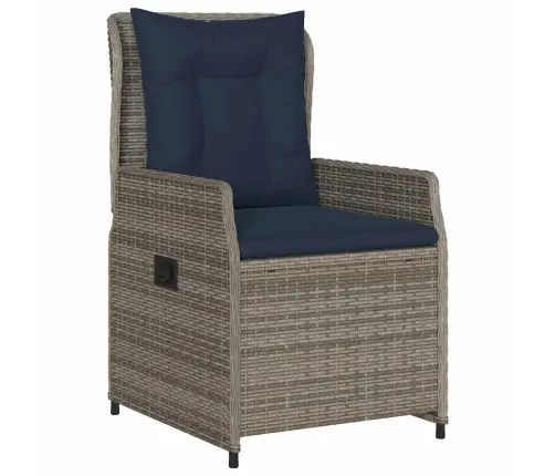 5 Daļu Dārza Galda Komplekts Pelēkā Poliratanā Vidaxl