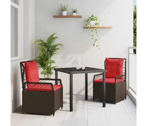 Dārza Ēdamgalds 3 Pcs Brūna Poliratāns Vidaxl