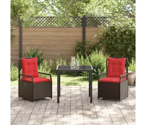 Dārza Ēdamgalds 3 Pcs Brūna Poliratāns Vidaxl