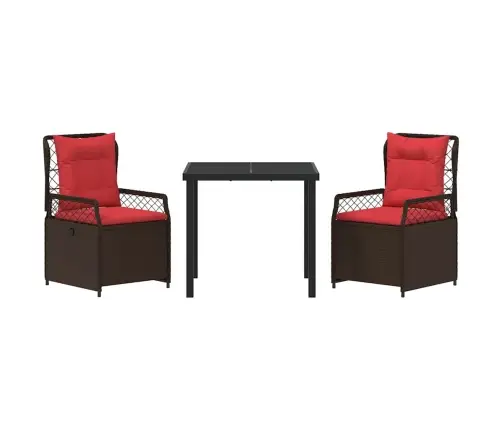 Dārza Ēdamgalds 3 Pcs Brūna Poliratāns Vidaxl