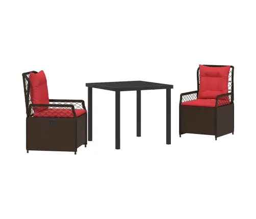 Dārza Ēdamgalds 3 Pcs Brūna Poliratāns Vidaxl