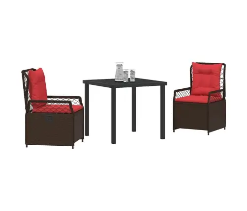 Dārza Ēdamgalds 3 Pcs Brūna Poliratāns Vidaxl