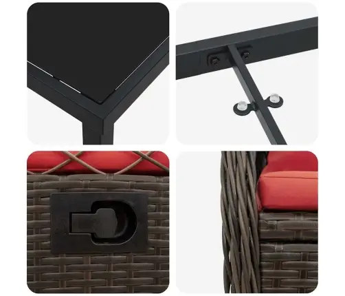 Aia Söögilaudade Komplekt 5 Pcs Pruun Polürotang