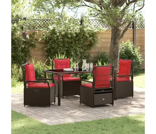 Aia Söögilaudade Komplekt 5 Pcs Pruun Polürotang