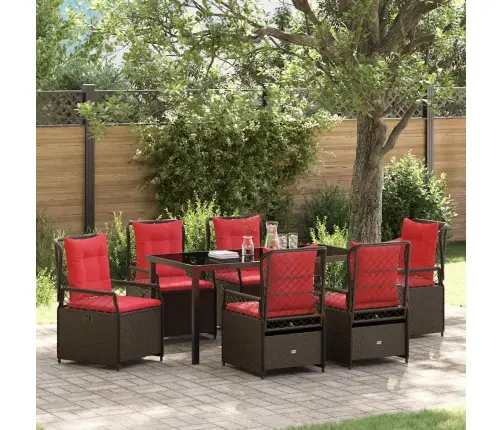 Aia Söögilaudade Komplekt 7 Pcs Pruun Polürotang