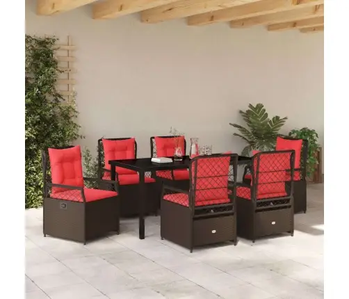 Aia Söögilaudade Komplekt 7 Pcs Pruun Polürotang