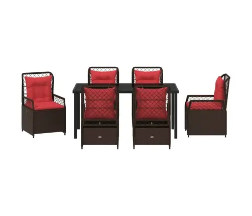 Aia Söögilaudade Komplekt 7 Pcs Pruun Polürotang