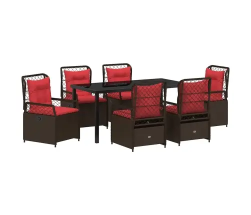 Aia Söögilaudade Komplekt 7 Pcs Pruun Polürotang