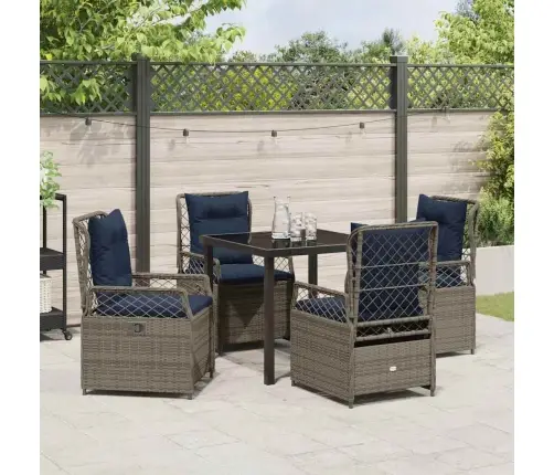 Sodo Valgomojo Komplektas 5 Pcs Pilka Poliratanas